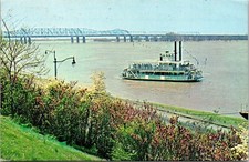 Memphis Queen II Mississippi River Memphis Tenn Chrome 9c Green Capitol Postcard