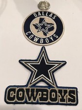 (2)-Dallas Cowboys NFL hierro bordado vintage en parches 3"x 3" y 4”x 3”