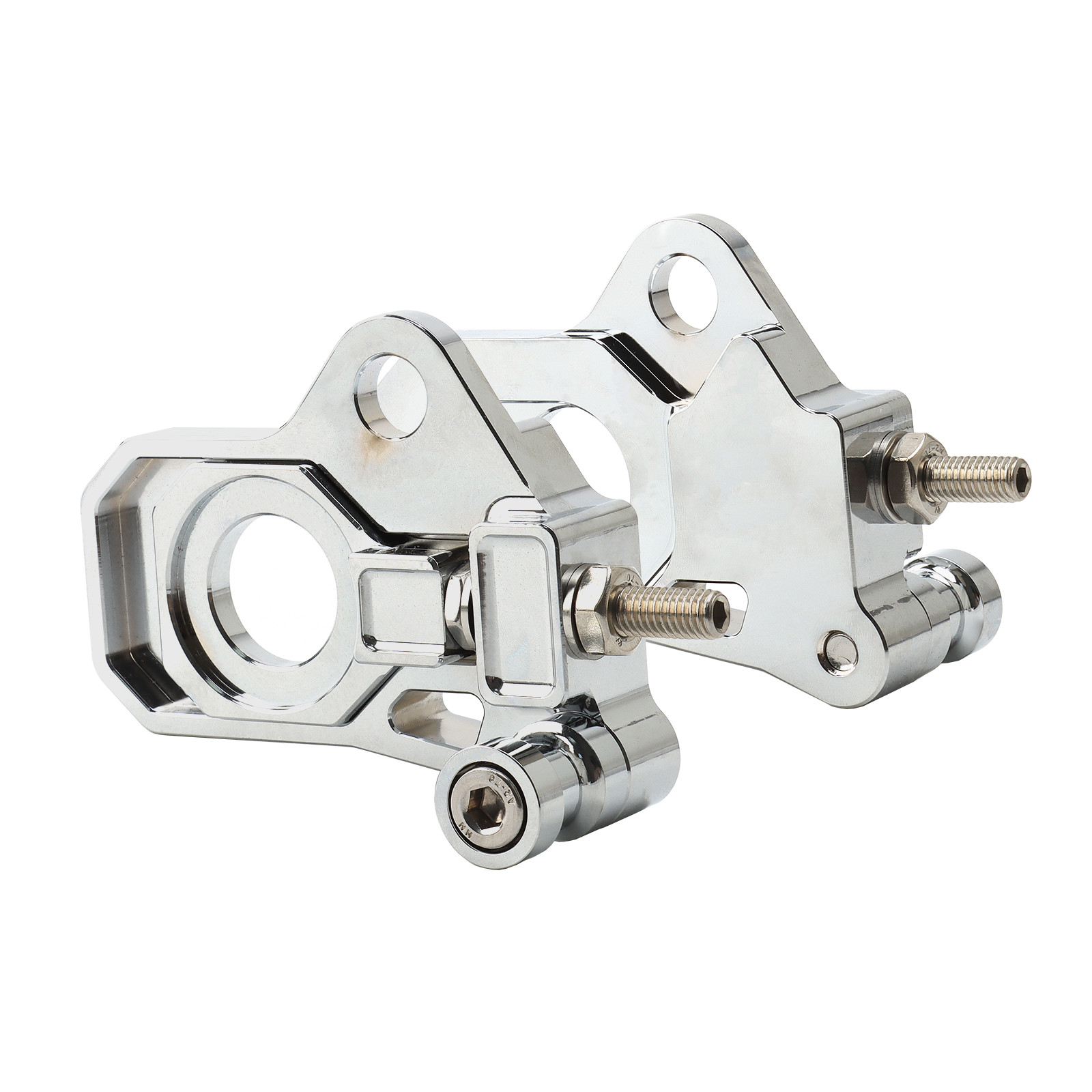 Rear Bearing Axle Adjuster Kit For Harley Electra Road Glide 0117-0028M-B Chrome