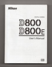 Nikon D800 / D800E Genuine DSLR Camera Instruction Manual / Guide In English