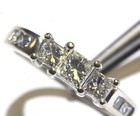 14k white gold .97ct 3 stone princess diamond engagement ring band 3.9g estate — photo 7