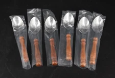 Set of 6 VTG Sir Lawrence Homestead Teaspoons Pine Handle Stainless