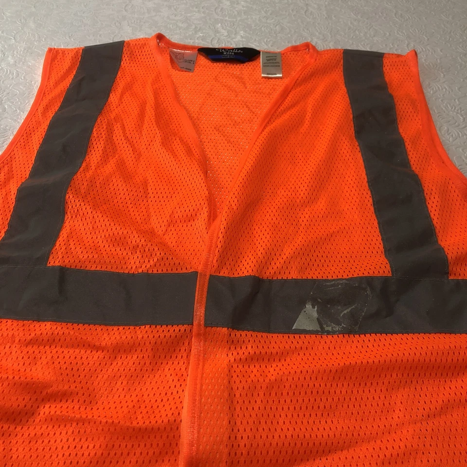 Orange Safety  Reflective Vest Walls Work Wear Materials Class 2 Men Size XL - Image 2 of 4