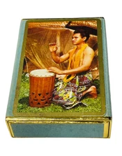 VTG CONGRESS TIKI HAWAII PLAYING CARDS POLYNESIA DRUM C 1660 DECK 606 CEL-U-TONE