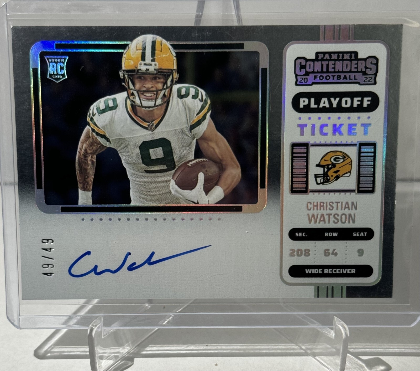2022 Panini Contenders - Christian Watson- Rookie Variation Auto- 49/49 Bookend!