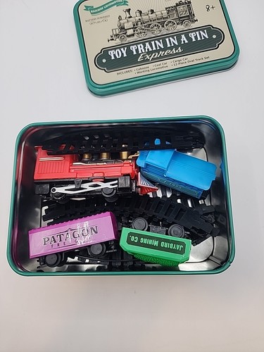 Spielzeugeisenbahn im Blech Express funktioniert batteriebetrieben Gleis Eisenbahn Lokomotive  - Bild 2 von 4