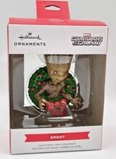 New Marvel Guardians of the Galaxy Groot in Holiday Wreath Hallmark Ornament