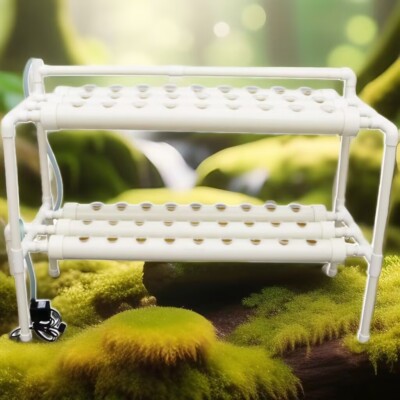 2-Layers Hydroponic 54 Plant Site Grow Kit Flow Deep Water Culture Garden System