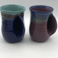 Art Pottery Set Of Two Hug Mugs Artist Signed 2017