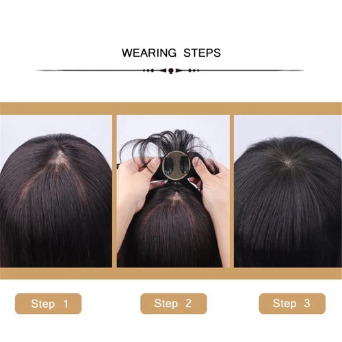 Silk Base StraightClip In Human Hair Toppers -Loss Thin Hair Top Replacement - Picture 6 of 10