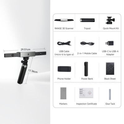 Revopoint RANGE 3D Scanner Color Scanning Human Body Car-Certified