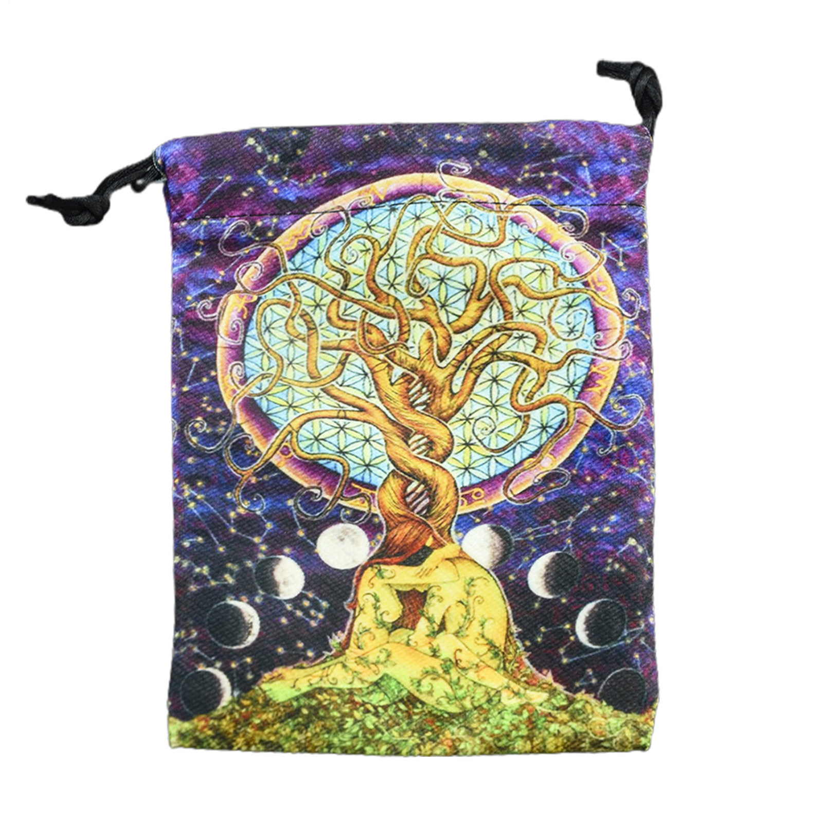 1Pc Velvet Satin Tarot Card Pouch Handmade Drawstring Storage Bag