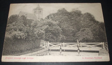 1920s Real Photo style postcard AMWELL CHURCH & BRIDGE near Ware HERTFORDSHIRE