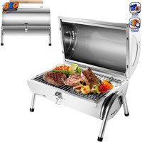 Klappgrill Edelstahl Holzkohle Bbq Tischgrill 34X21,5 Cm FüR Garten Camping