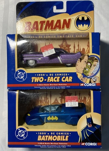 Batman & Joker 1950’S Batmobile/ Two-Face Die-Cast Vehicle’s 1:43 Scale Corgi - Picture 2 of 6