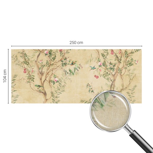 Modern 3D Pink Non Woven Wallpaper An Elegant Tree With Flowers And Birds - Picture 10 of 14