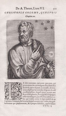 Christopher Columbus Cristoforo Colombo explorer America Thevet Portrait 1584
