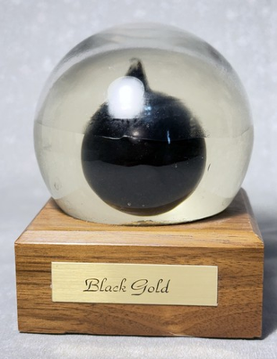 #ad #ad Vintage quot;Black Goldquot; Crude Oil Sample Paper Weight Angleton Texas $56.96