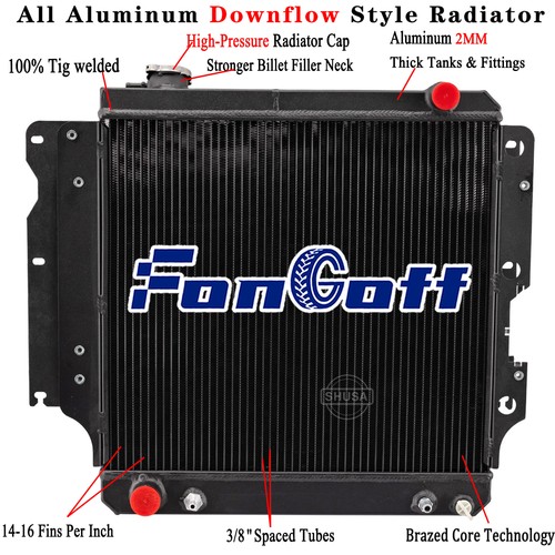 3 Row Radiator for 1987-2006 Jeep Wrangler YJ TJ 2.4L ,2.5L 4.0L 4.2L L4/L6 New