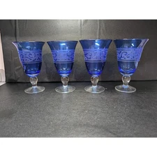 Artland Renaissance Cobalt Blue Iced Tea Glasses, Slate Glass Set of 4 Drinkware
