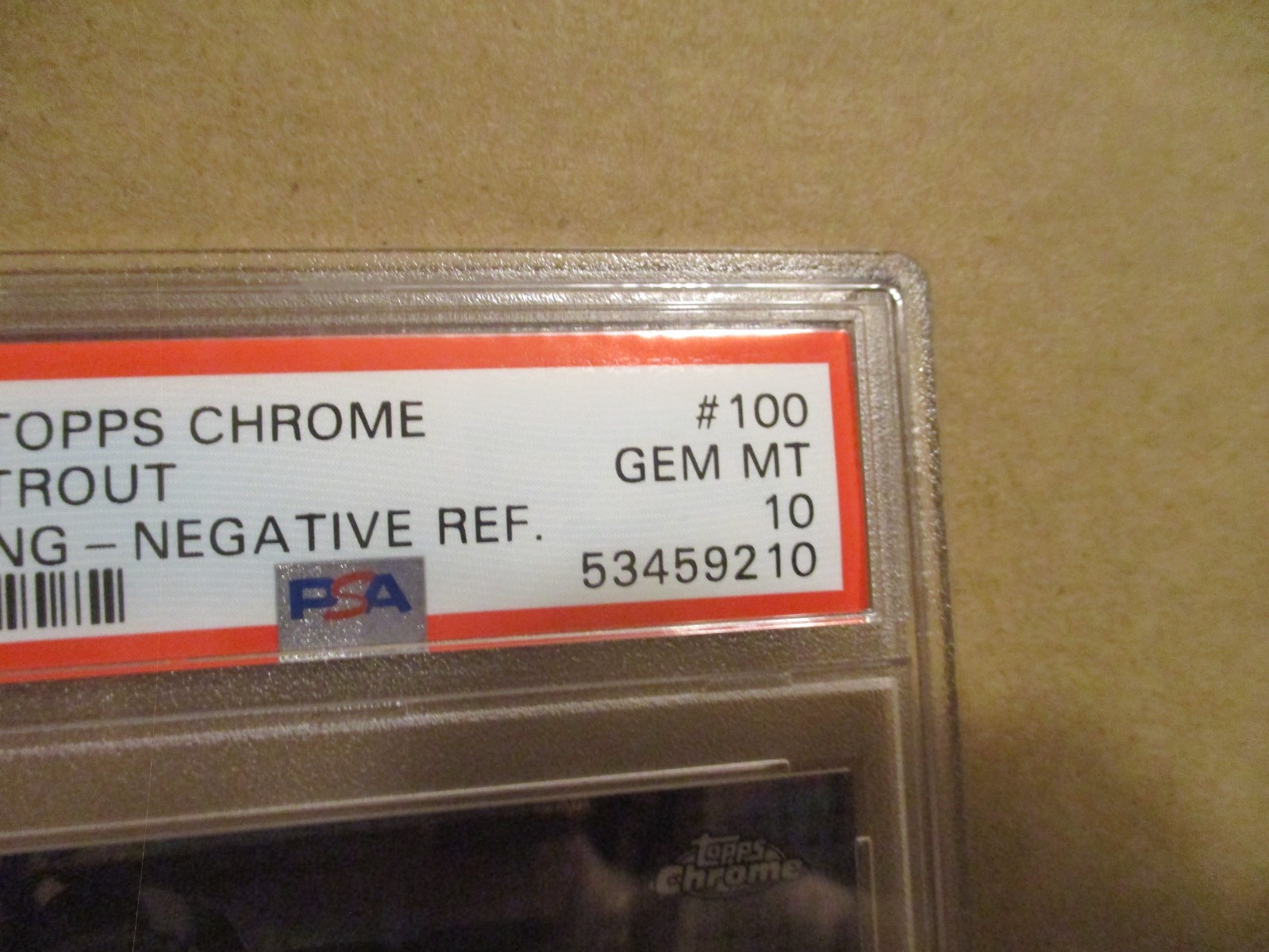 2018 TOPPS CHROME MIKE TROUT #100 BATTING NEGATIVE REFRACTOR PSA 10 GEM MINT! view 4