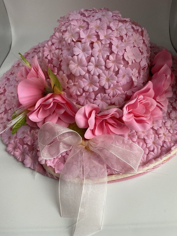 Pink Floral Table Lamp Shade,  DAMAGED, AS IS, Read Description, 13” Diameter