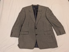 Vintage Hickey Freeman Saks Fifth Avenue Houndstooth Sport Coat L Wool Blazer