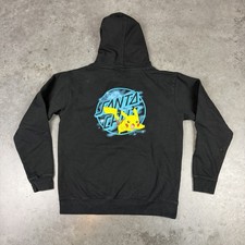Sudadera con Capucha Santa Cruz Pokemon Juvenil Grande Negra Defectos Pikachu Usada