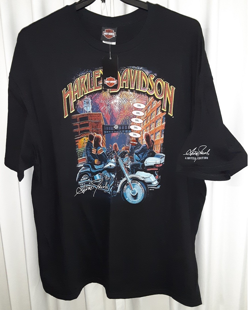 MENS Harley Davidson Scott Jacobs Fireworks Raleigh, NC Black TShirt Size XXXL