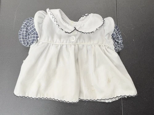 Vintage 1985 Coleco Cabbage Patch Kids Doll Blue White Check Dress Clothing