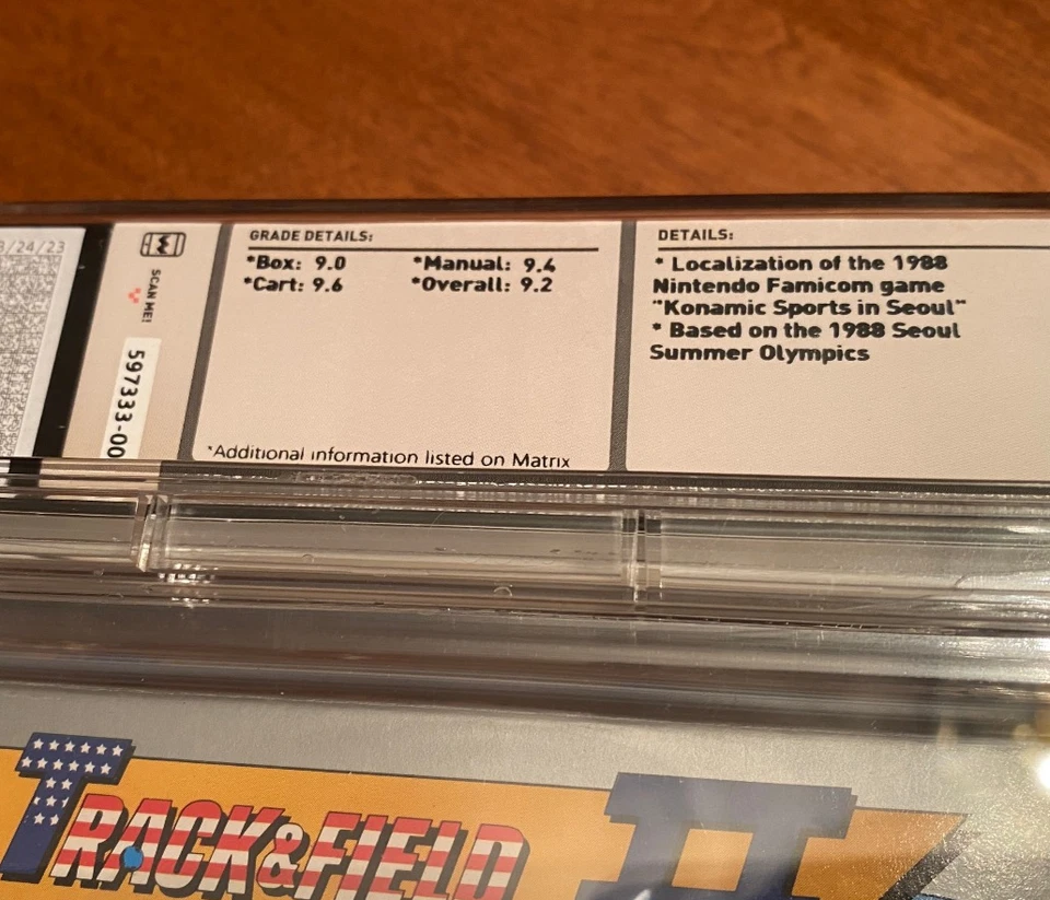 9.2 Track & Field II complete in box nintendo nes wata seal FIRST PRINT MINT 9.2 - Image 3 of 4