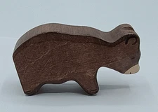 Holztiger Hand Crafted Baby Brown Bear Cub Wooden Toy Collectible Stamped