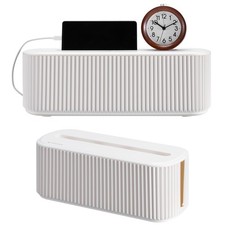 Ribbed Cord Boxes - Stylish Cable Management Box - Cord Wire Organizer to Hid...
