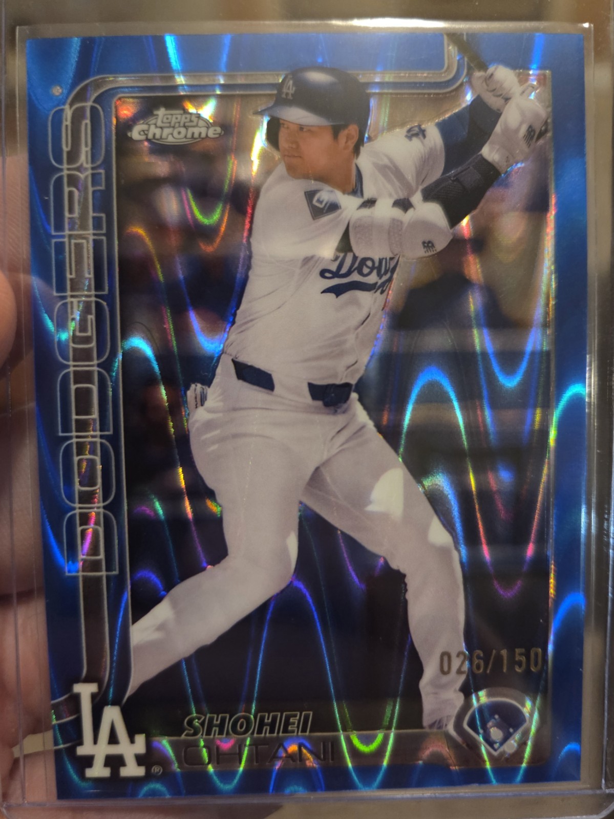 2025 Topps Chrome Shohei Ohtani #1 Blue RayWave Refractor /150 Dodgers