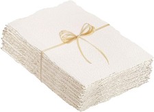 100 Sheets Watercolor Paper 8.5 x 11 300 GSM Deckled Edge Paper Rough/Textured