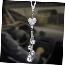 cobee Heart Diamond Car Hanging Bling Accessories, Crystal Car Rear View