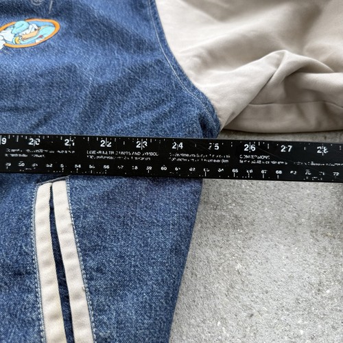 Vintage 90s Disney Donald Duck Varsity Bomber Jacket L Denim Streetwear Y2K - Picture 8 of 11