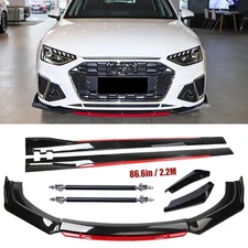 For Audi RS3 RS5 RS6 Front Bumper Lip Spoiler Splitter Side Skirt Body Kit Gloss