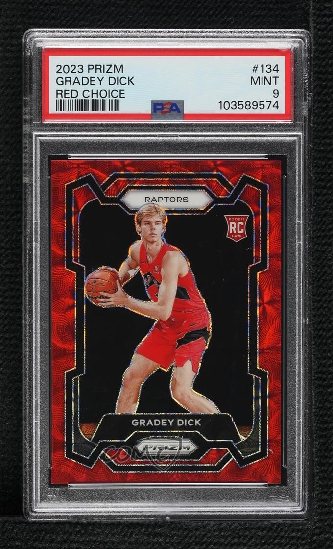 2023-24 Panini Prizm Choice Red Prizm /88 Gradey Dick #134 PSA 9 MINT 14t3
