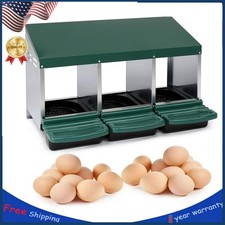 Chicken Nesting Box 3 Compartment Roll Away Design High-Volume Egg Collection