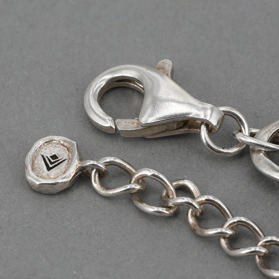 Retired Silpada Sterling Curb Link Crystal & Leather BEST DRESSED Bracelet B3178 - Image 4 of 4