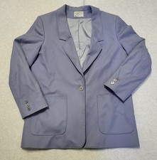 Vintage Miss Pendleton Purple 100 Virgin Wool One Button Blazer Size 12