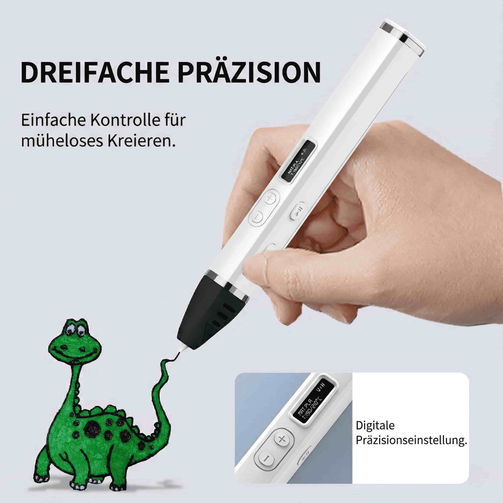 Penna 3D PLA Alta Temperatura con Display Smontabile foto 2