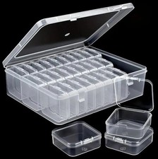 Bead Organizer Box 30Pcs Small Clear Plastic Bead Storage Containers with Hinged