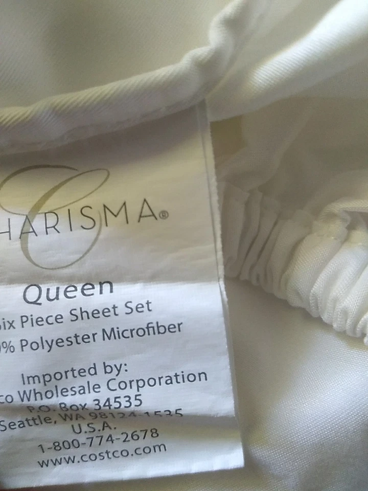 Sábana Ajustable Charisma Queen One Microfibra Blanco Sólido 100% Poliéster Foto 2 de 4