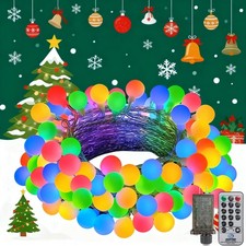 33FT 100LED Christmas Globe Lights Plug in 8 Modes with Remote,Indoor Outdoor...