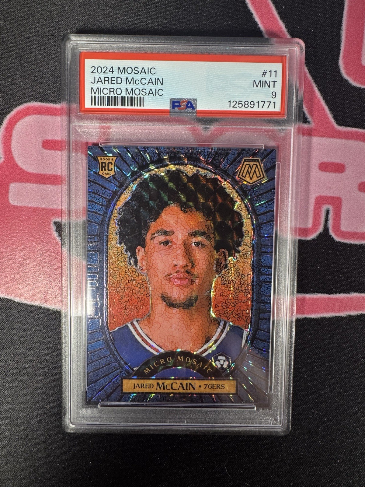 2024 Mosaic Jared McCain Micro Mosaic #11 PSA 9 Rookie RC Case Hit 76ers