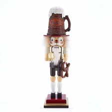 Kurt Adler Hollywood Beer and Pretzel Nutcracker, 17.5" tall