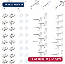 450PCS Stainless Steel Earring Posts DIY Stud Earrings Findings Kit Silver