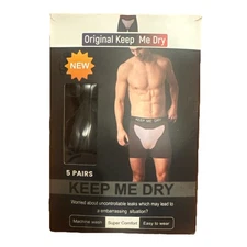 Original Keep Me Dry Men’s Underwear 5 pack Size XL Black NIB